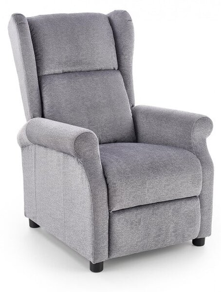 Poltrona reclinabile imbottita Agustin in grigio - H 107-83 cm