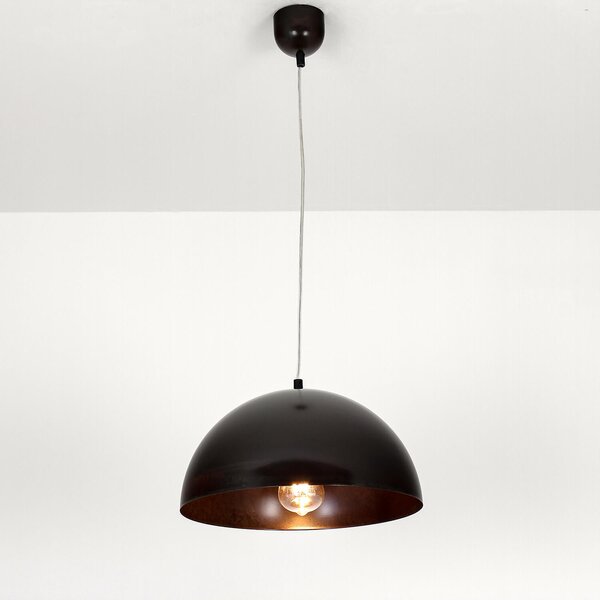Lampada a sospensione VintageIndustrie "Hemisphere" marrone in metallo antico lampada a sospensione soggiorno tavolo da pranzo