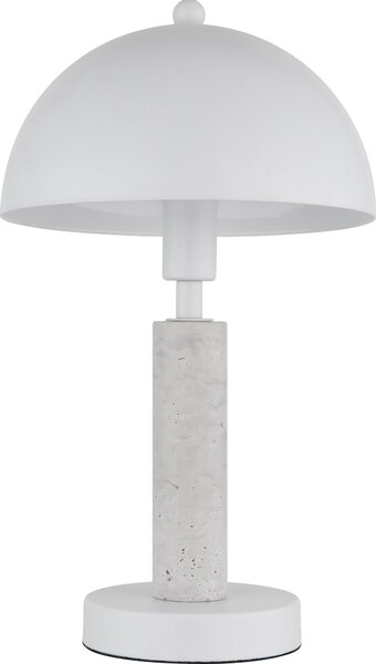 Lampada da tavolo, bianco, pietra di travertino, H 34 cm