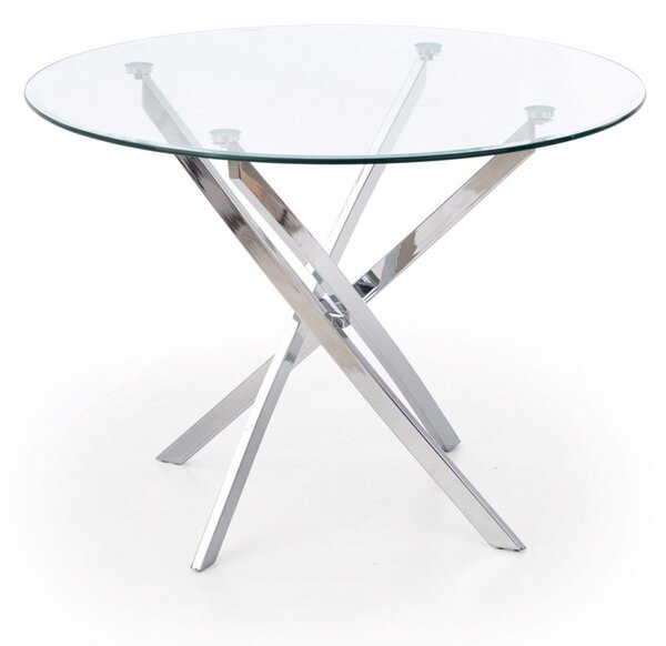 Tavolo rotondo in vetro Raymond trasparente/argento ø100/h73 cm
