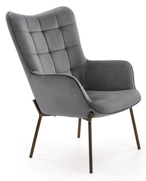 Poltrona imbottita Castel in grigio - H 97 cm