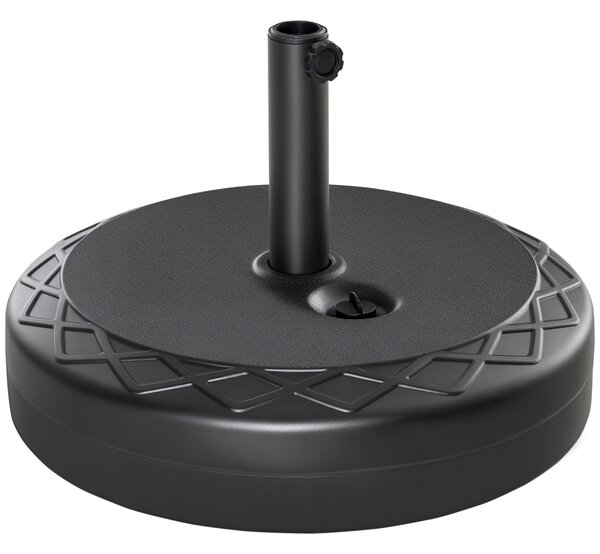 Outsunny Base per Ombrellone Rotonda Φ55cm, 30kg, in Plastica, per Pali da 38-48mm, Stabile e Resistente, Nero|Aosom