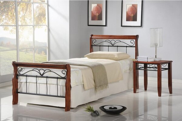Letto Veronica in metallo e legno - 90x200 cm