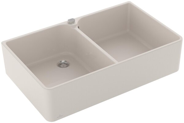 Villeroy & Boch VB lavello 90 X lavello doppia vasca 639002 900x550mm Crema CeramicPlus