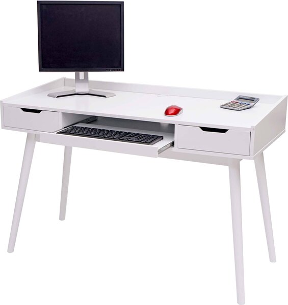 Scrivania HWC-A70b, scrivania per ufficio, MDF 120x55cm ~ bianco