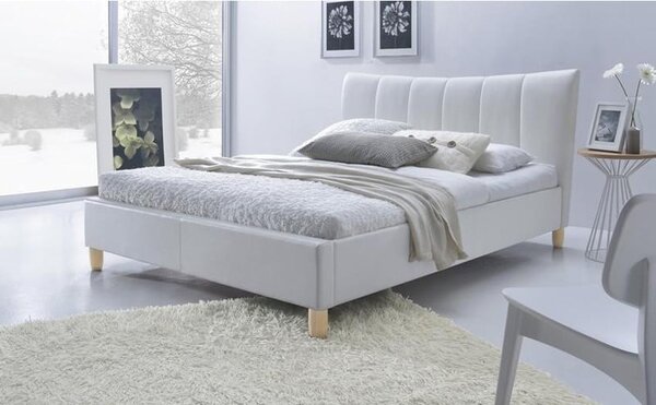 Letto Sandy in ecopelle bianco - 160x200 cm