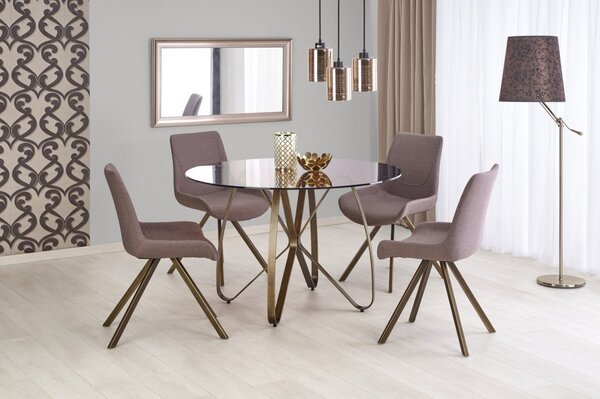 Tavolo Lungo rotondo in vetro e metallo + 4 sedie K290