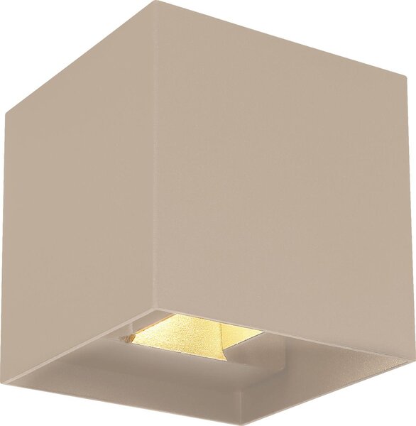 Applique a LED, alluminio, color sabbia opaco, IP54, L 10 cm