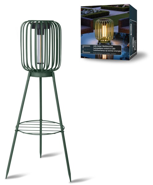 Lampada da terra a LED solare 3 in 1, lampada da giardino per esterni con LED COB bianco caldo, sensore di luce, IP44, lampada solare per terrazza, balcone e giardino, senza fili, verde