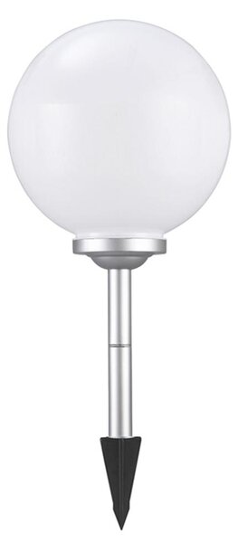 Lampada solare a forma di sfera Ola, 20 cm, con picchetto da terra in plastica, grado di protezione IP44