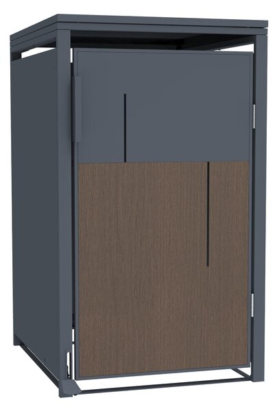 Portacestini antracite effetto legno per 1 bidone della spazzatura