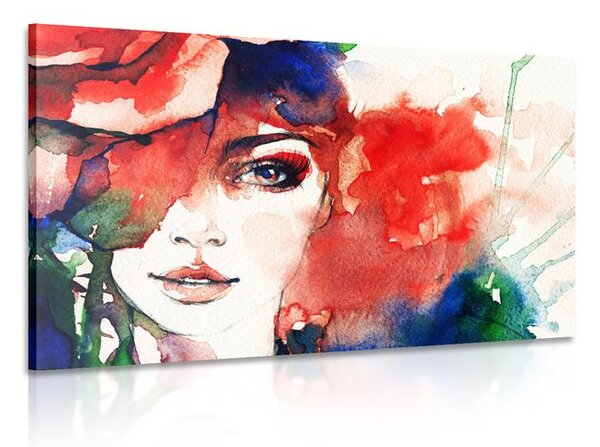 Stampa su tela – Ritratto astratto di donna