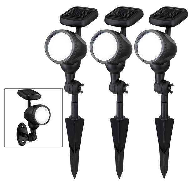 Set da 3 lampade solari a LED per esterni MOA