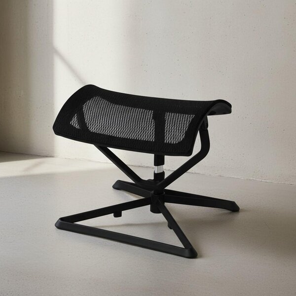Poggiapiedi ergonomico: rivestimento in rete, regolabile in altezza/inclinazione, nylon poliammide, fornito montato. 43x33x46 cm | Kadima Design