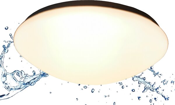 Trango 3105 IP44 Luce da bagno a LED in acrilico bianco con regolazione della temperatura di colore CCT 3000K I 4000K I 6000K (tramite interruttore ON/OFF) *NOAH* incl. 1 modulo LED da 20 watt per plafoniera