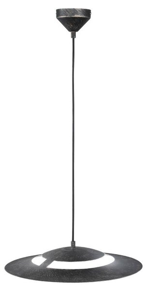 Lampada a sospensione a LED, finitura anticata color ruggine, altezza 125 cm