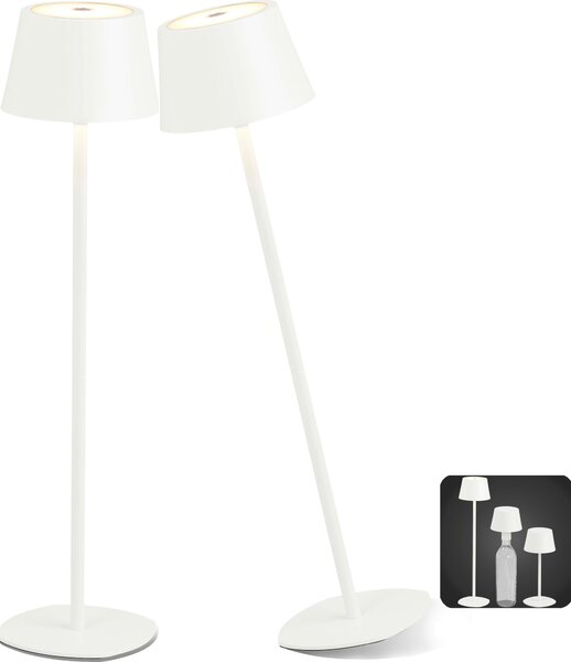 Lampada da tavolo a LED lampada a bottiglia 3in1 altezza massima 45 cm luce bianca calda (3000K) bianco set di 2