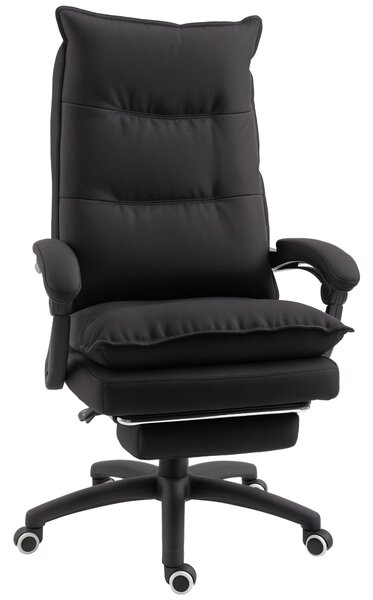 Vinsetto Poltrona da Ufficio Ergonomica Massaggiante Reclinabile con Altezza Regolabile, sedia con Seduta Imbottita e Rotelle, Nero | Aosom Italy