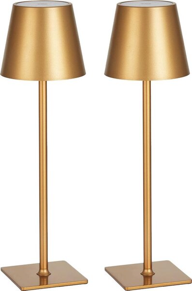 Lampada da tavolo senza fili, confezione da 2, batteria ricaricabile da 5200 mAh, lampada da scrivania, oro