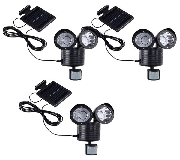 Set di 3 applique a LED solari con sensore per la tua proprietà