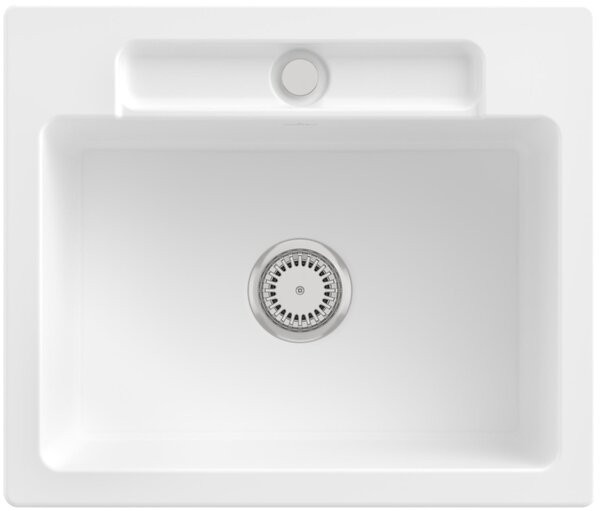Lavello da cucina Villeroy&Boch, lavello da cucina Siluet 60 S Stone White 600x510mm, larghezza base 60cm