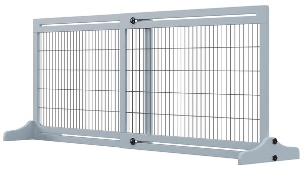 Barriere di sicurezza in legno per cani PawHut, barriera di sicurezza estensibile per porte, barriera per cani