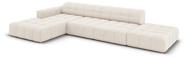 Divano angolare Chicago in velluto da 5 posti - L341 cm