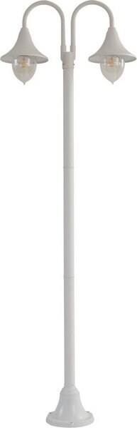 Lindby Madea luce per esterni, bianca, 2 luci, 213 cm, E27, IP44