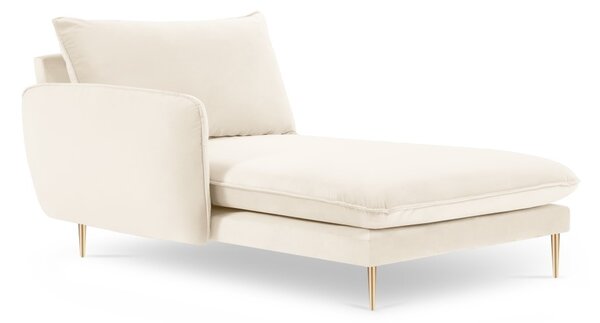 Chaise longue Vienna in velluto con gambe oro - L170cm