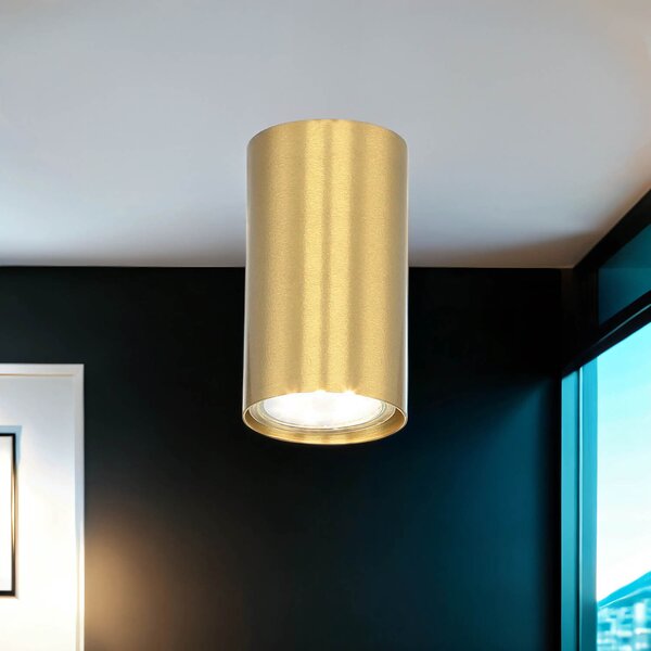 Piccolo faretto da soffitto rotondo moderno in vero ottone Ø5,5 cm H:9,5 cm GU10 decorativo EYE lampada da soffitto corridoio