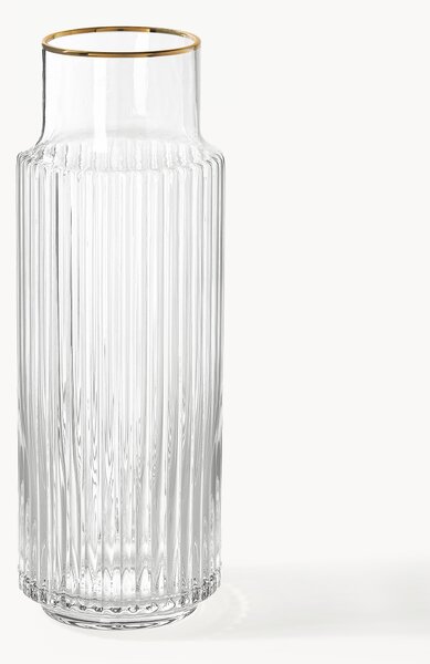 Caraffa in vetro soffiato con bordo dorato Aleo, 1 L