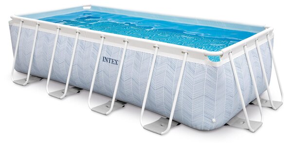 INTEX 26780GN - Piscina con struttura a prisma - Chevron (400x200x100cm) Piscina gonfiabile Piscina da giardino