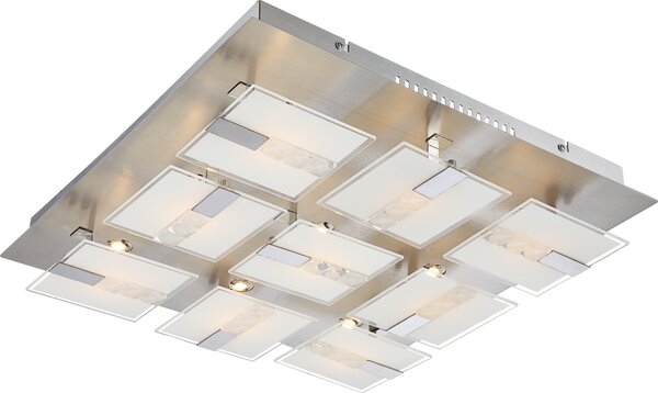 Lampada a sospensione Globo, modello Dl, finitura cromata, con 9 LED, codice prodotto 41711-9