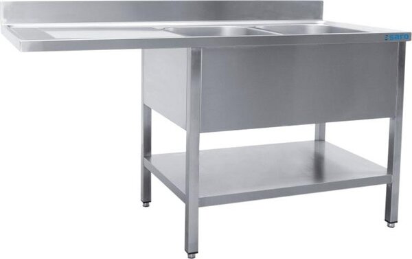 Centro lavabo Saro con 2 vasche, lato destro - profondità 700 mm, 1800 mm