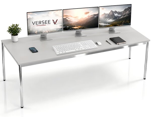 Scrivania / tavolo da conferenza VERSEE VST1 180x60 cm grigio chiaro - regolabile in altezza, stabile