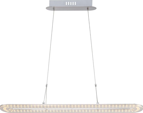 Lampada a sospensione a LED, acrilico trasparente cromato, L 80 cm