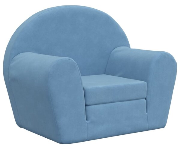 Divano Letto per Bambini Blu in Morbido Peluche
