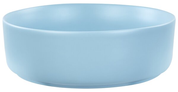 BELIANI Lavabo da appoggio in Vetroceramica blu rotondo ⌀ 37 cm bagno moderno