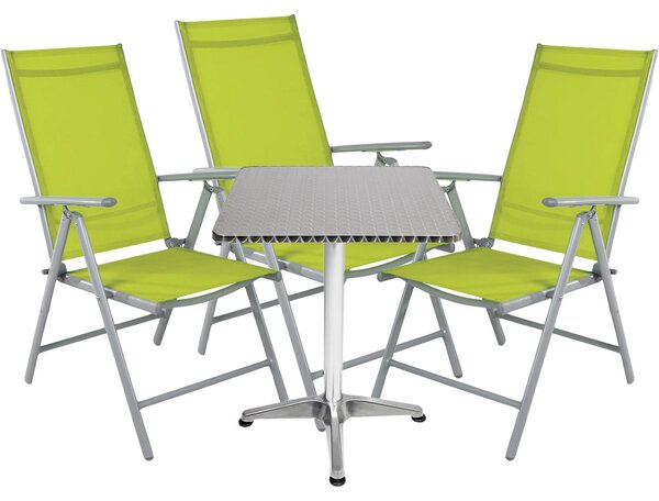 Set bistrot 4 pezzi Alluminio - Tessili / Lime
