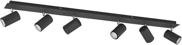 Faretto da soffitto Lindby Joffrey, 116 cm, nero, 6 luci, GU10