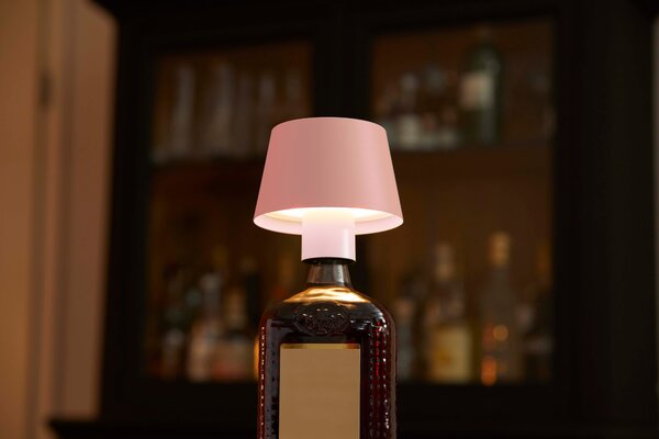 Lampada da tavolo a LED lampada a bottiglia 3in1 altezza massima 45 cm luce bianca calda (3000K) rosa