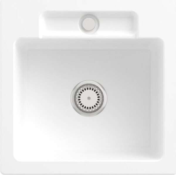 Lavello Villeroy&Boch, lavello da cucina Siluet 50 S Stone White 510x510mm, larghezza base 50cm
