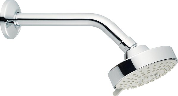 Asdec life ® Heinrichschulte Soffione moderno 5F, Ø 100 mm, cromo, attacco a parete