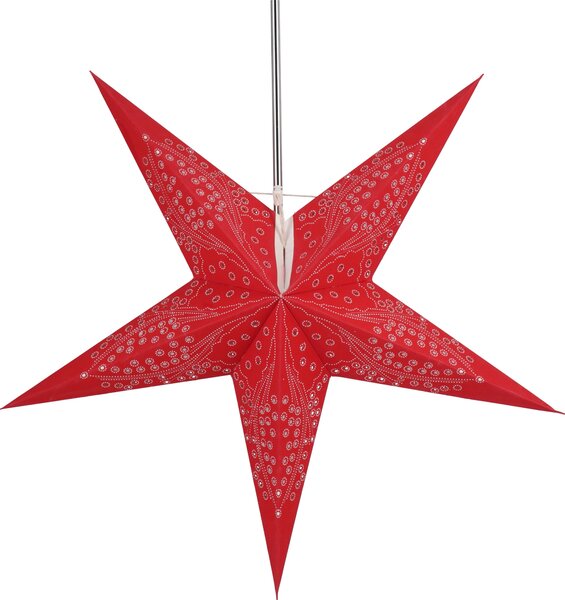 Stella pieghevole di carta illuminata dell'Avvento, stella di Natale 60 cm - Marinus rosso, decorazione della finestra a stella