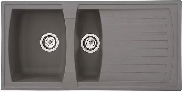 Lavello da incasso Boston, 100 x 50 cm, grigio cemento