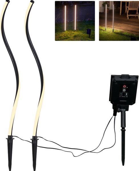 Northpoint solare LED sentiero luce giardino illuminazione esterna bianco caldo impermeabile con batteria ricaricabile