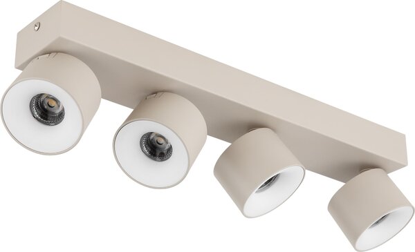 Plafoniera a LED, color sabbia opaco, orientabile, L 45,5 cm
