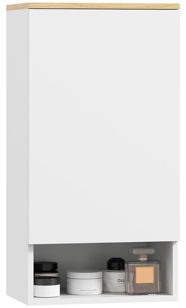 Armadietto Bagno Pensile a Muro 40x27x77 cm con Mensole Regolabili in Legno e MDF Bianco