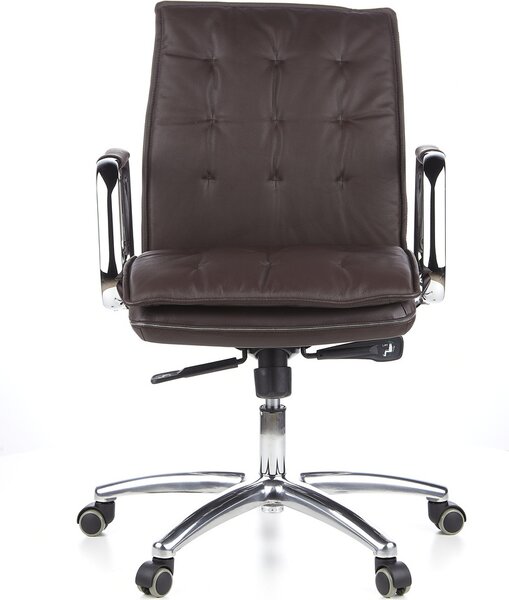 Hjh OFFICE Sedia professionale direzionale VILLA 10 Sedia da ufficio ergonomica con braccioli Sedia girevole in pelle per ufficio, casa