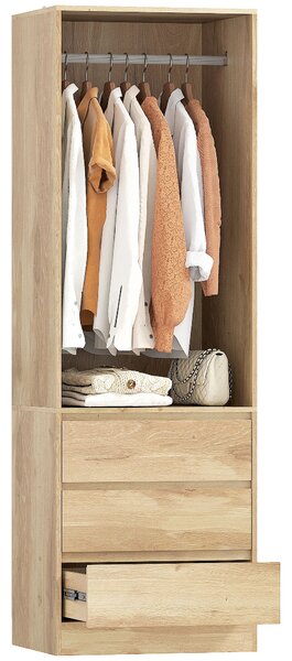 Armadio Guardaroba HOMCOM Bianco - 200x100x60 Cm, Con 2 Cassetti E Appendiabiti, Per Camera Da Letto - Foto 3